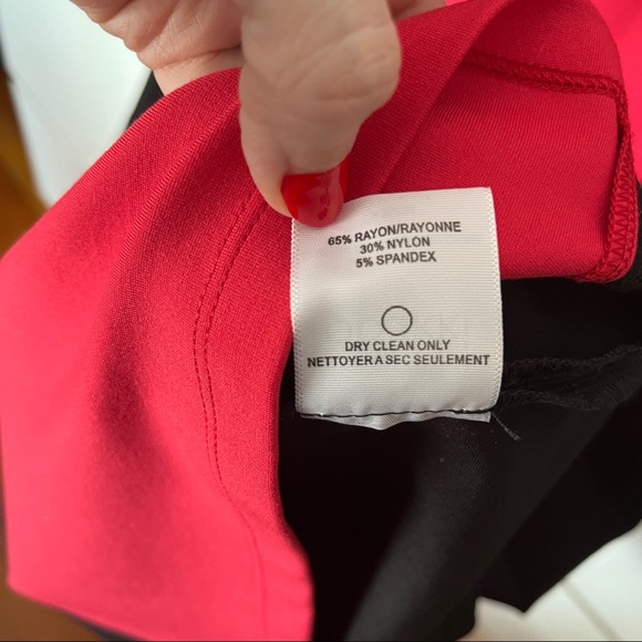 NWT Obakki fitted sheath dress, size 6, black and melon - Picture 5 of 6